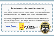 Reformas en Barcelona - Certificado de garantia de obras